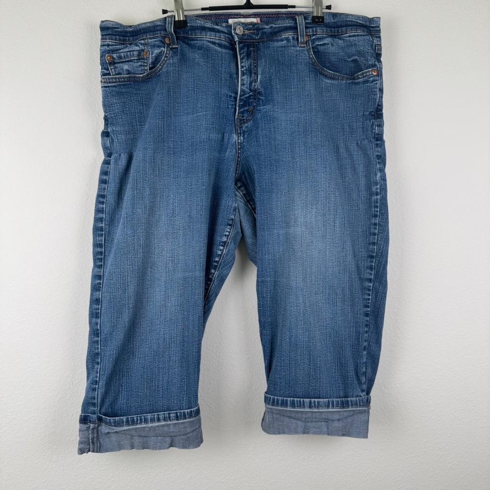 Levi's 512 Capri Jeans Women 22W Blue Excellent Casual Slimming Cropped Denim